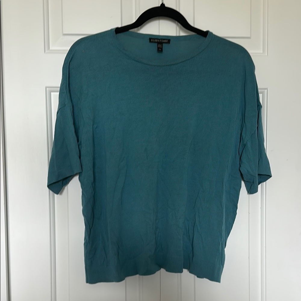 Eileen Fisher Blue Short Sleeve Tee